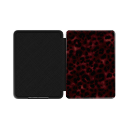 Velvet Panther | Dark Red Leopard Fur Print Kindle Folio Case