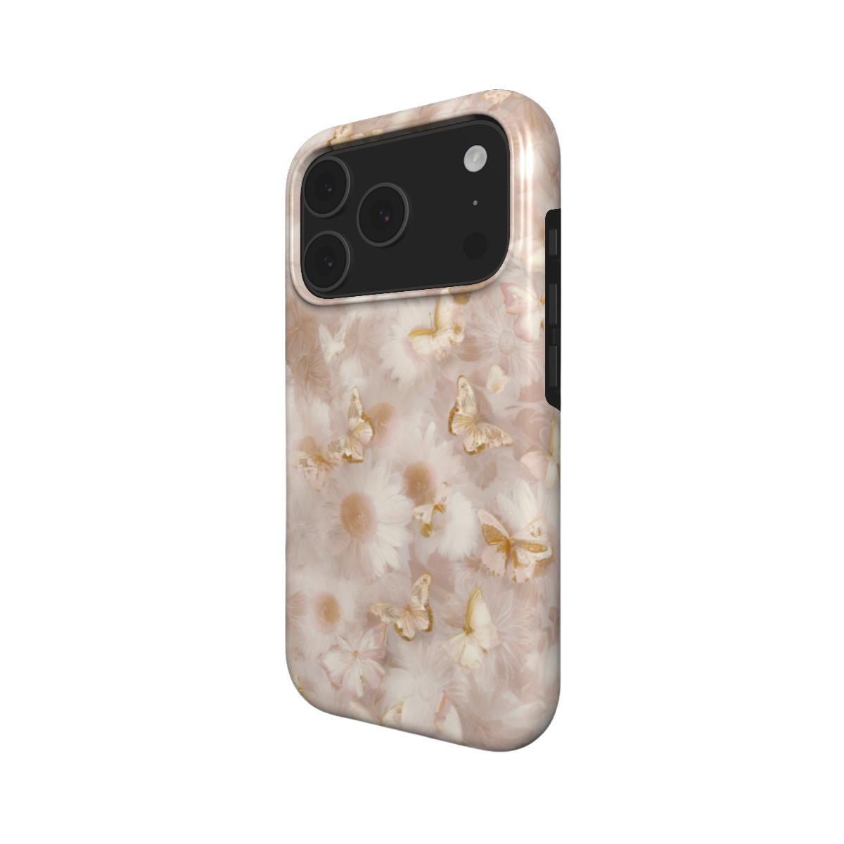 Silent Wings | Soft Pink Butterfly Floral MagSafe iPhone Case