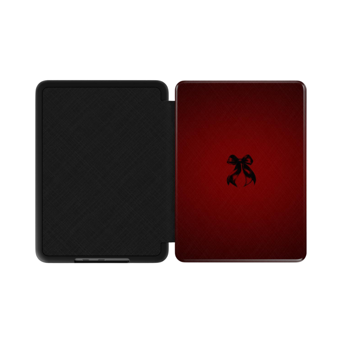 Coquette | Dark Red Bow Minimal Aesthetic Kindle Folio Case