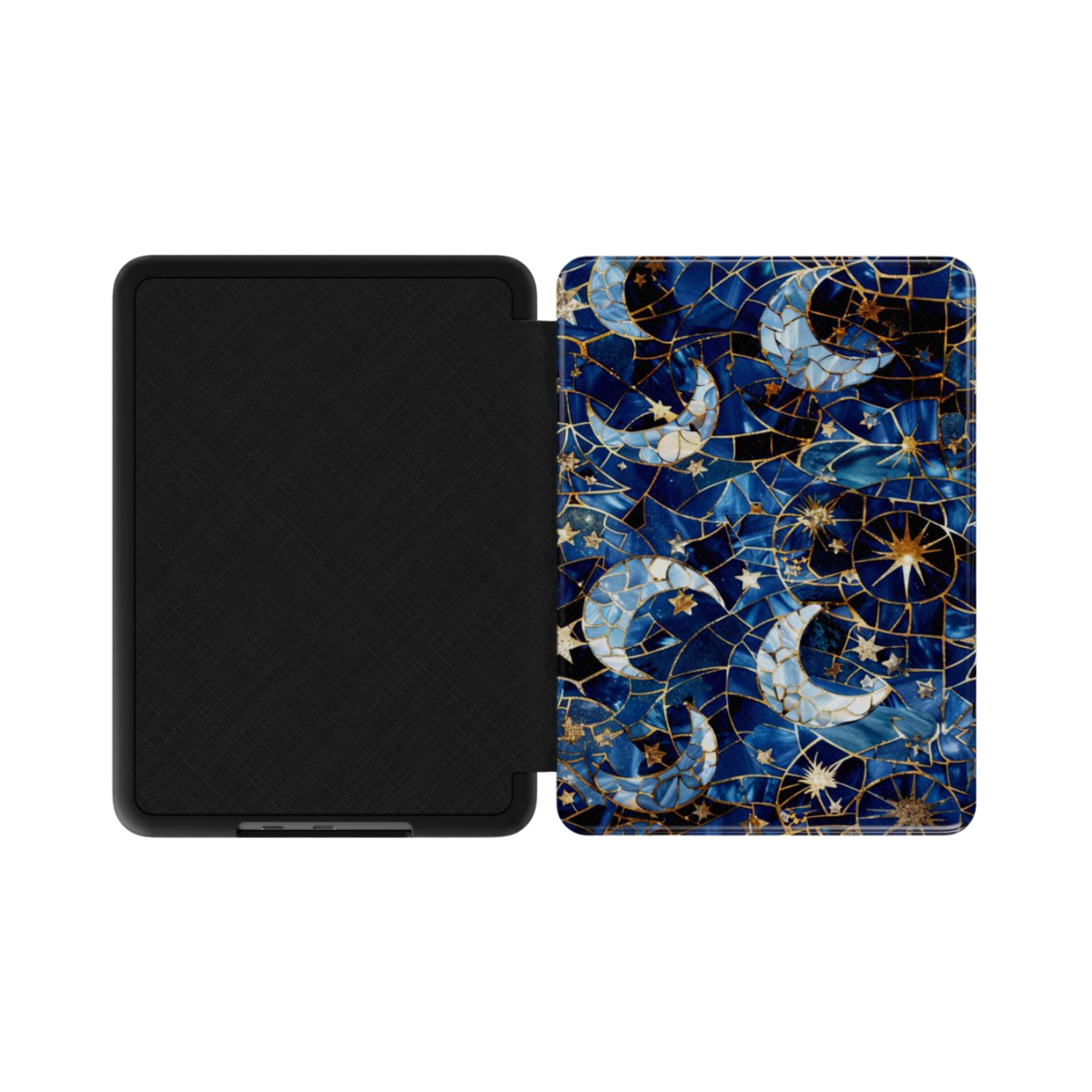 Celestial Mosaic | Moon & Stars Stained Glass Kindle Folio Case