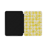 Sunlit Daisy | Yellow Gingham Floral Kindle Folio Case