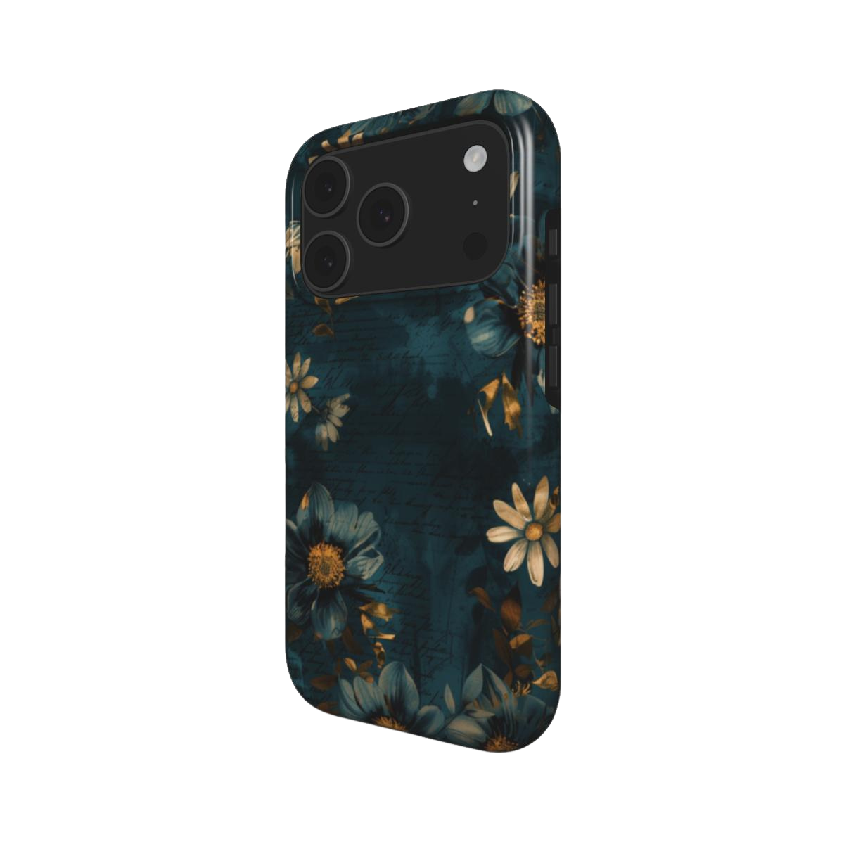 Forgotten Letters | Dark Teal Vintage Floral MagSafe iPhone Case