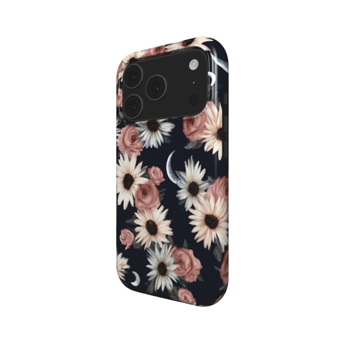 Moonlit Daisies | Dark Floral Moon iPhone & Samsung MagSafe Case