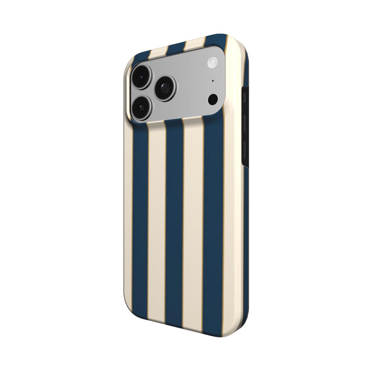 Regatta | Navy Blue & Cream Stripe MagSafe iPhone Case