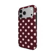 Pin-Up | Burgundrotes Rouge-Tupfen MagSafe iPhone Case