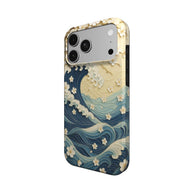 Wave Whisper | Japanese Ocean Waves & Floral MagSafe iPhone Case