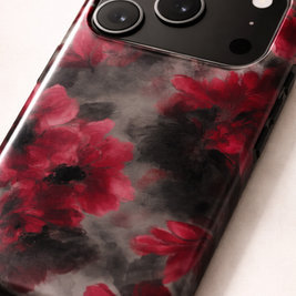 Crimson Eclipse | Dark Red Floral iPhone & Samsung Case