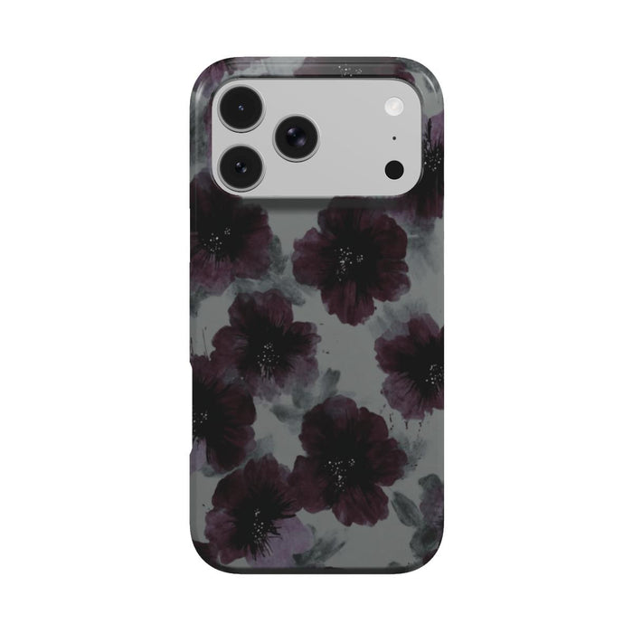Noir Petals | Dark Purple Watercolor Floral MagSafe iPhone Case