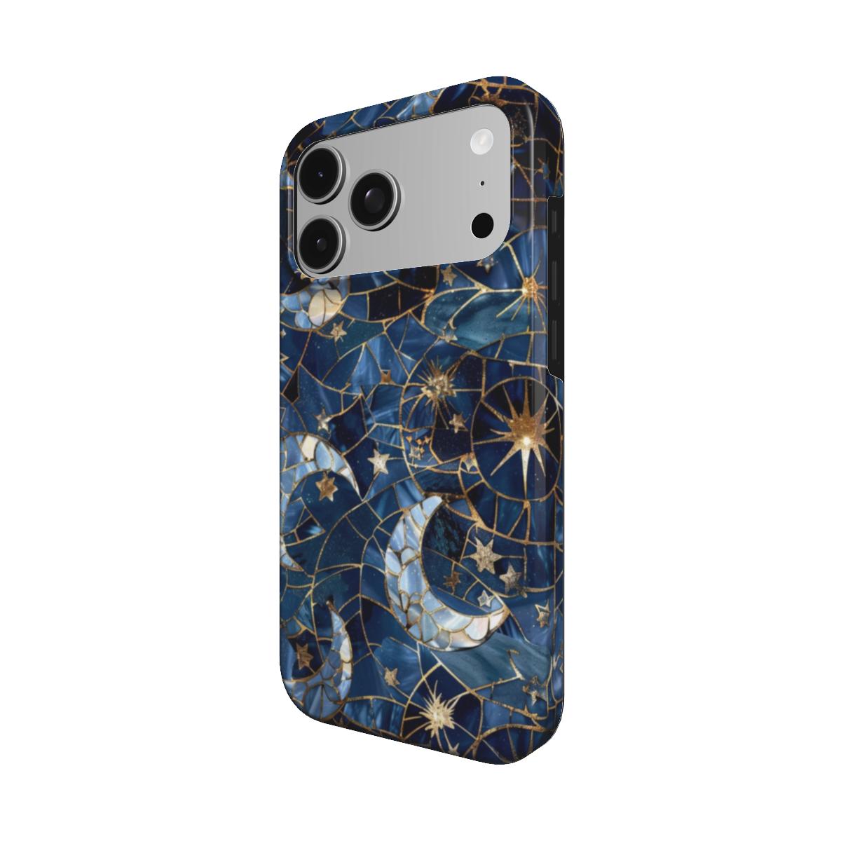 Celestial Mosaic | Moon & Stars Stained Glass MagSafe iPhone Case
