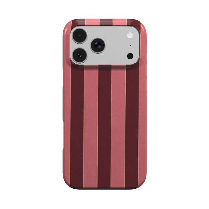 Rouge Salon | Burgundy & Rose Stripe MagSafe iPhone Case
