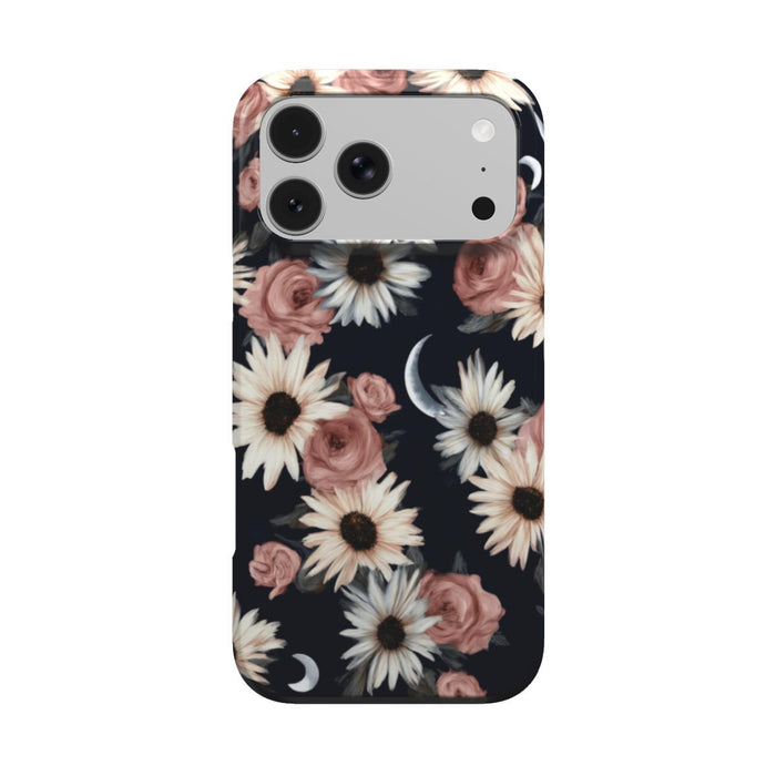 Moonlit Daisies | Dark Floral Moon iPhone & Samsung MagSafe Case