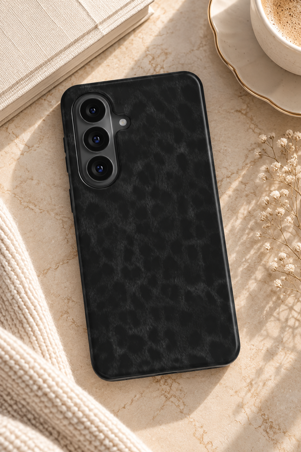 Midnight Panther | Black Tonal Animal Print Magnetic Samsung Galaxy Case