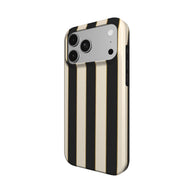 Dress Code | Schwarz & Creme Gold Gestreifte MagSafe iPhone Hülle