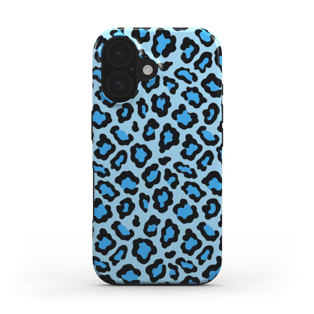 Blue Leopard Print Tough Phone Case