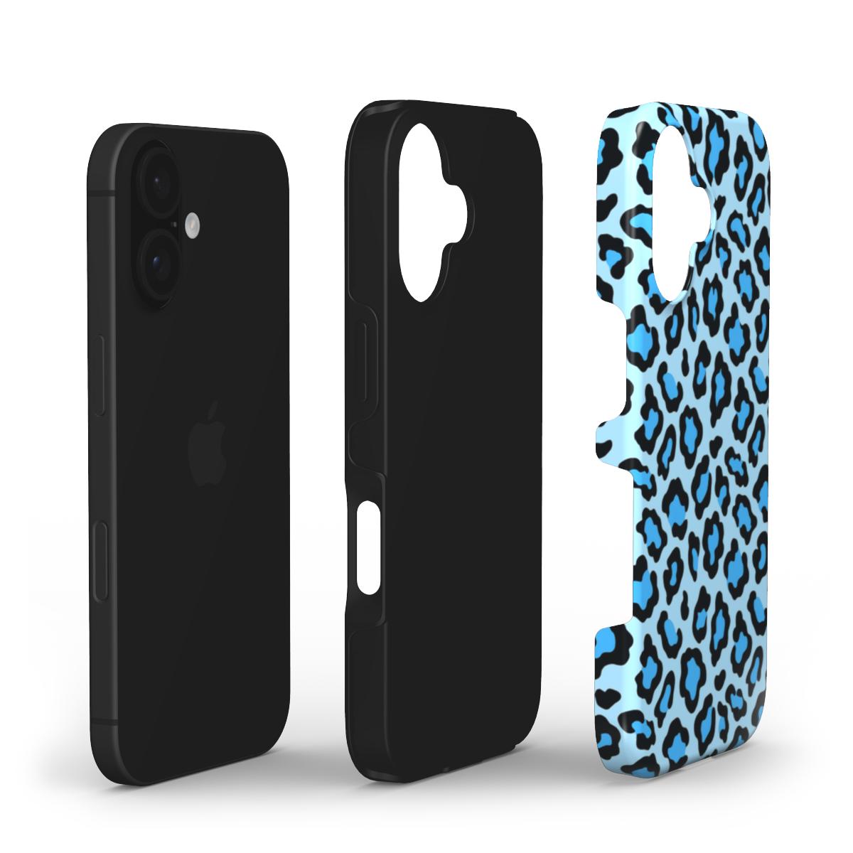 Blue Leopard Print Tough Phone Case