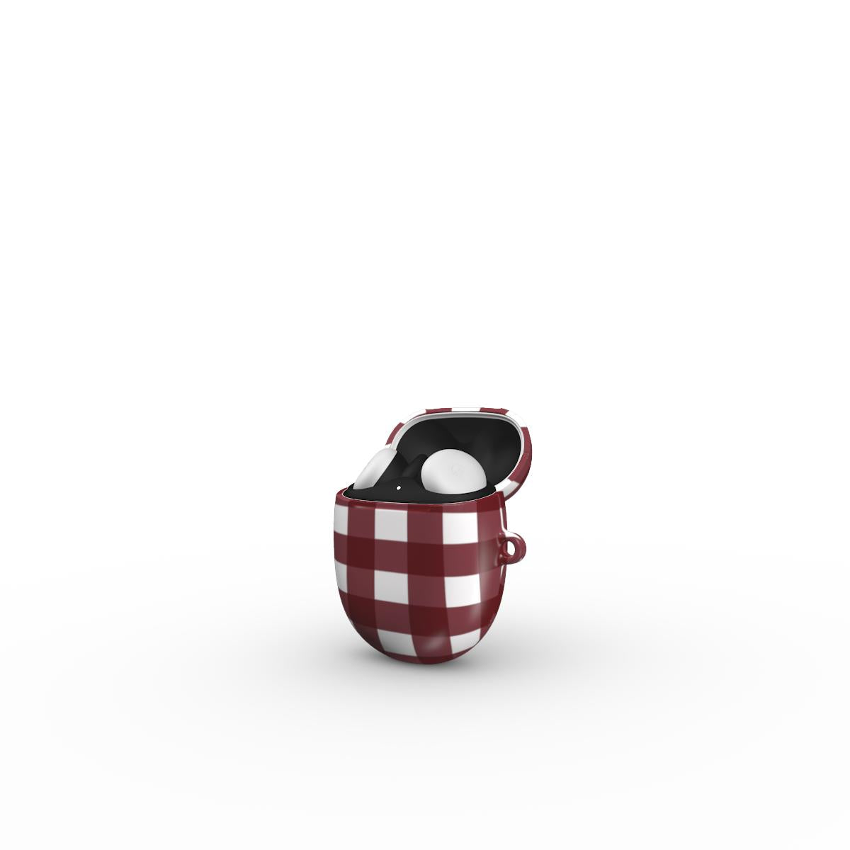 Burgundy Gingham Pixel Buds Case