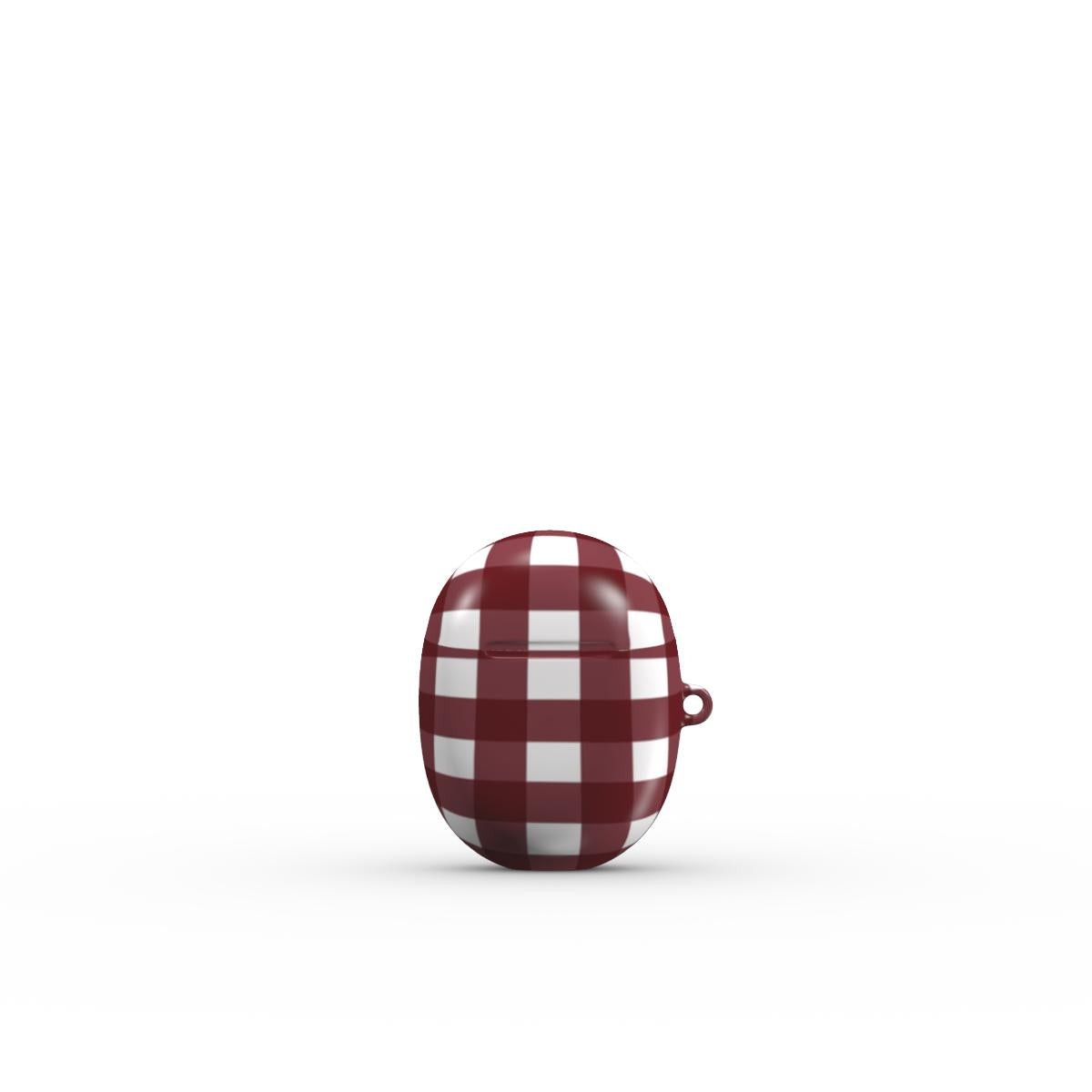 Burgundy Gingham Pixel Buds Case