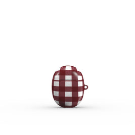 Burgundy Gingham Pixel Buds Case