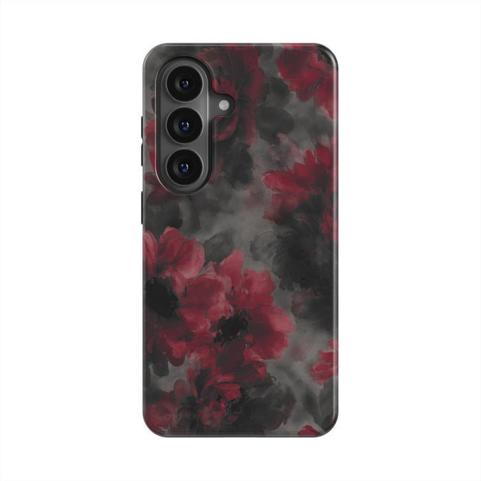 Crimson Eclipse | Dark Burgundy Floral Magnetic Samsung Galaxy Case