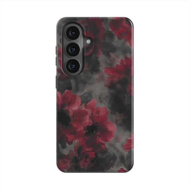 Crimson Eclipse | Dark Burgundy Floral Magnetic Samsung Galaxy Case