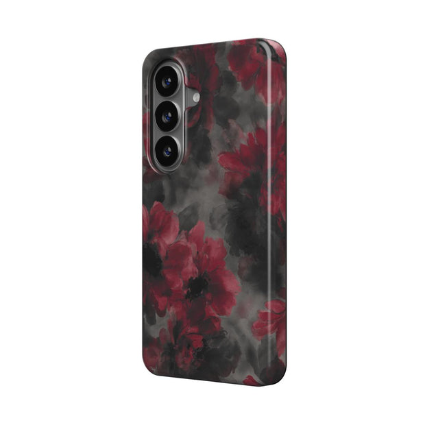Crimson Eclipse | Dark Burgundy Floral Magnetic Samsung Galaxy Case