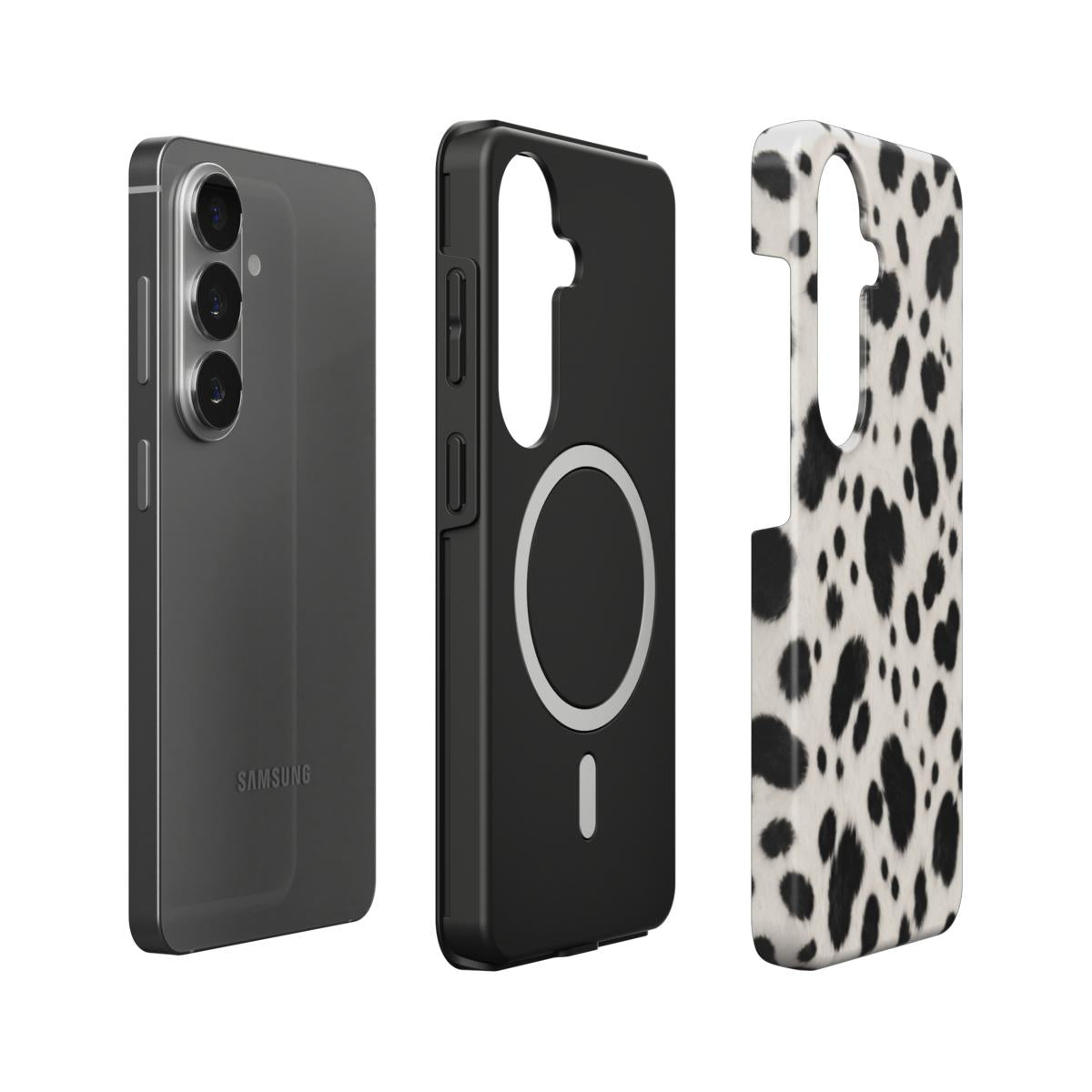 Front Row | Black & White Dalmatian Print Magnetic Samsung Galaxy Case
