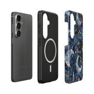 Celestial Mosaic | Blue Moon & Stars Magnetic Samsung Galaxy Case
