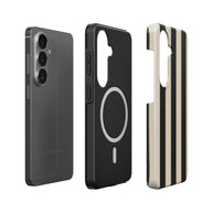 Dress Code | Black & Cream Striped Magnetic Samsung Galaxy Case