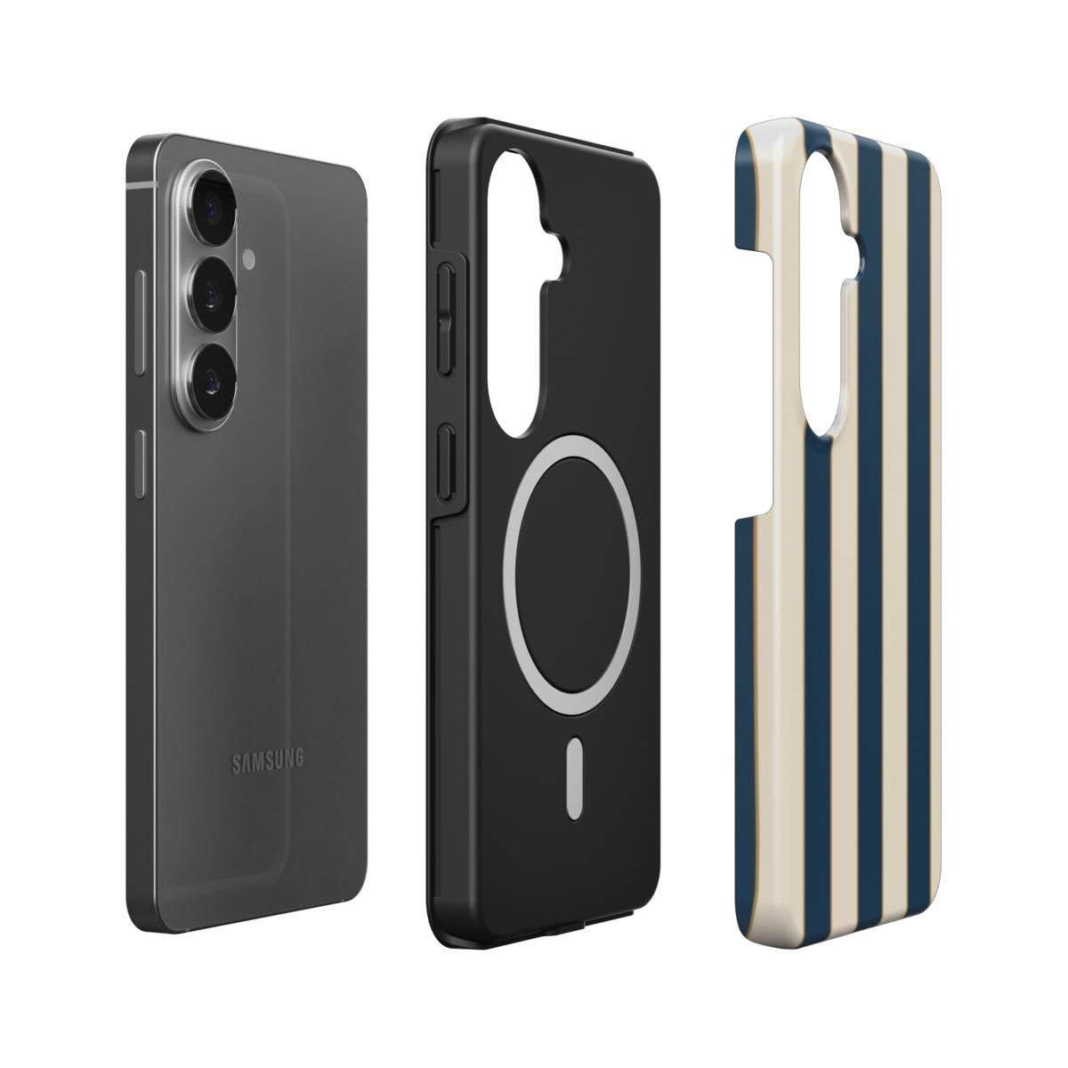 Regatta | Petrol & Cream Striped Magnetic Samsung Galaxy Case