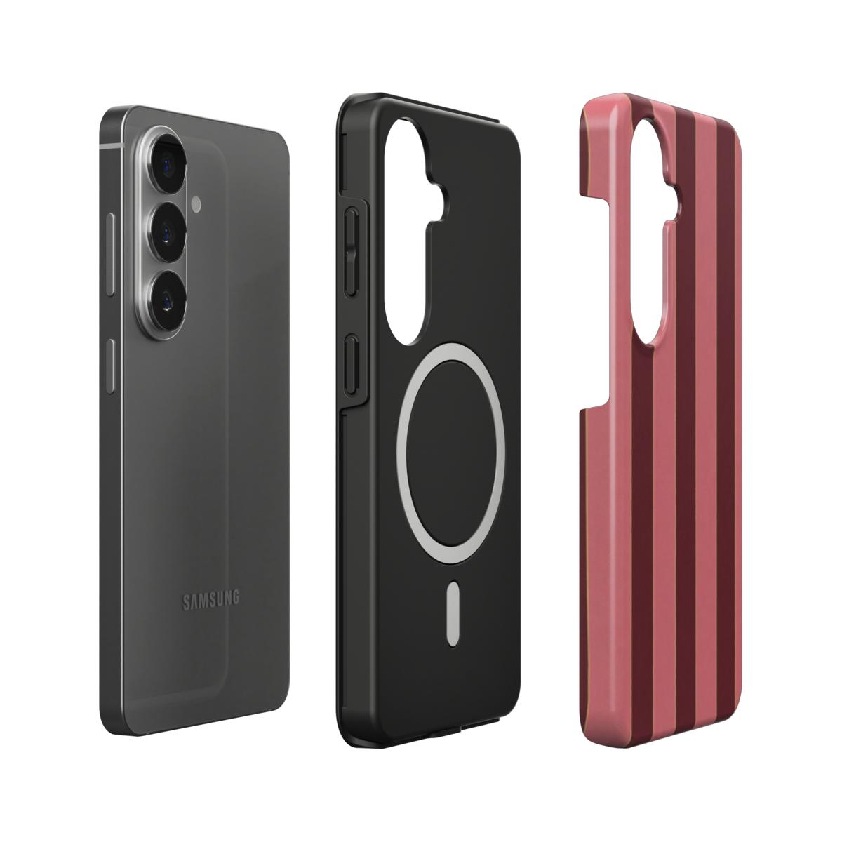 Rouge Salon | Burgundy & Blush Striped Magnetic Samsung Galaxy Case