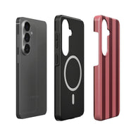 Rouge Salon | Burgundy & Blush Striped Magnetic Samsung Galaxy Case