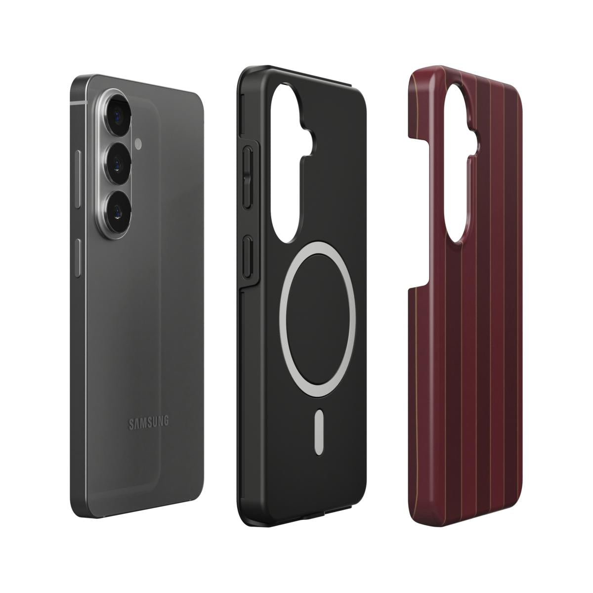 Boardroom | Burgundy Pinstripe Magnetic Samsung Galaxy Case