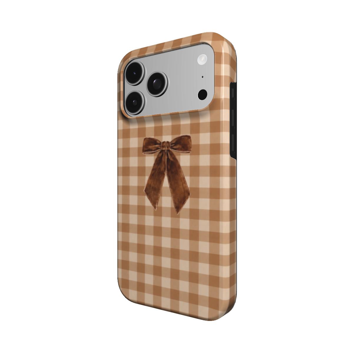 Picnic Date | Brown Gingham Bow MagSafe iPhone Case