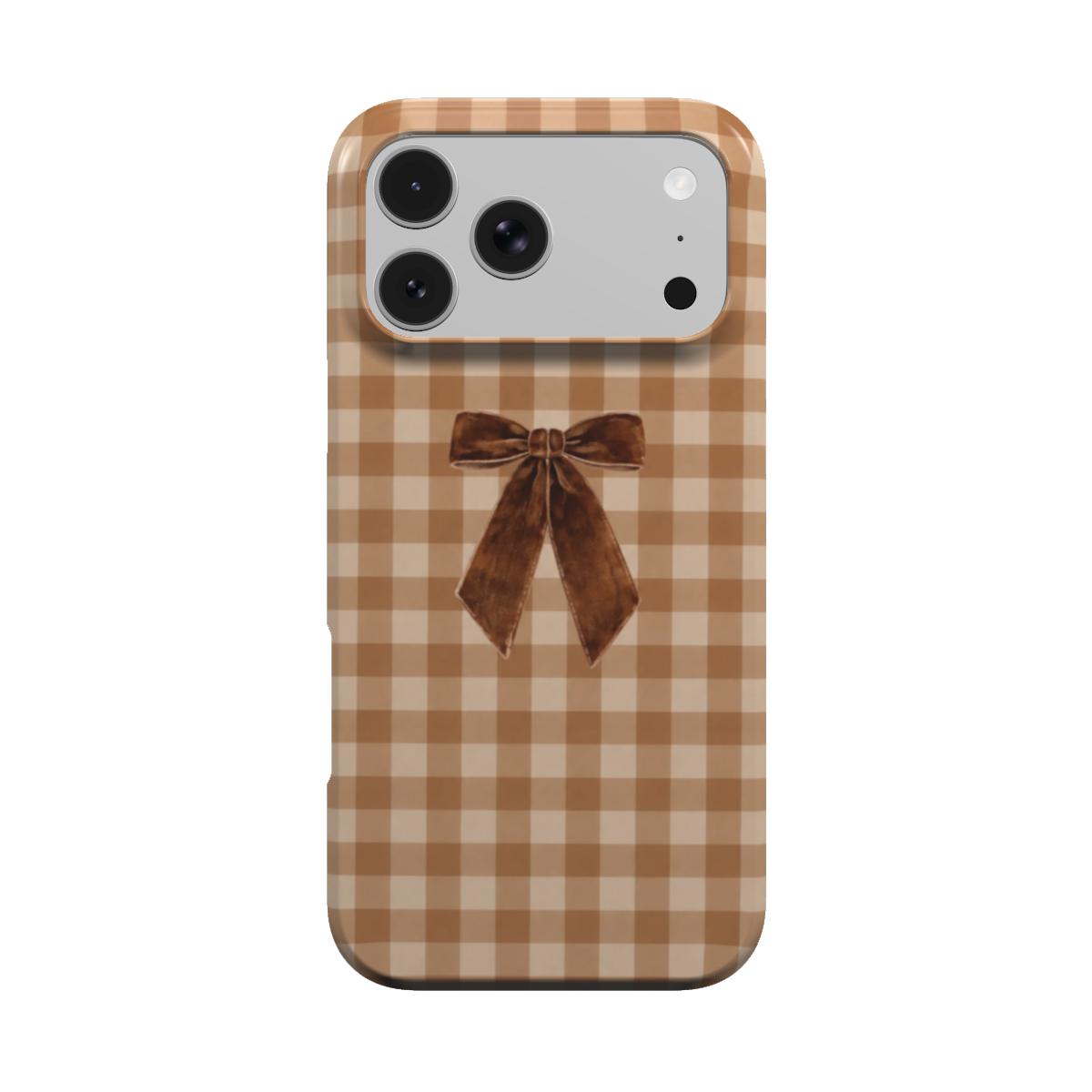 Picnic Date | Brown Gingham Bow MagSafe iPhone Case