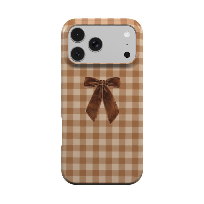 Picnic Date | Brown Gingham Bow MagSafe iPhone Case