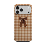 Picnic Date | Brown Gingham Bow MagSafe iPhone Case