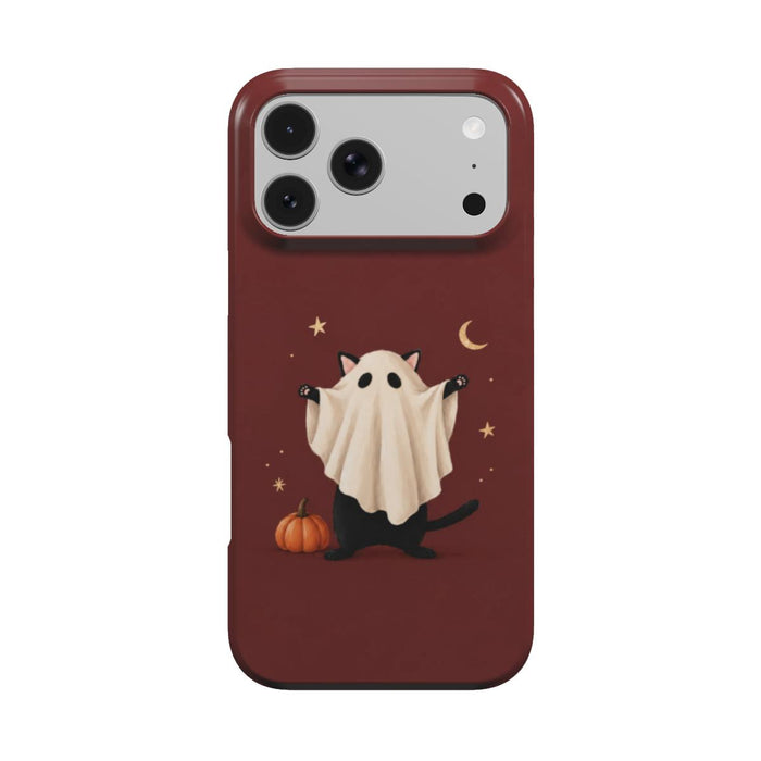 Nine Lives Later | Black Cat Ghost Halloween MagSafe iPhone Case