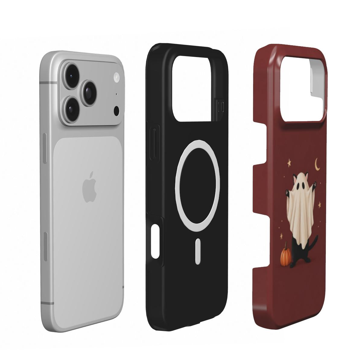 Nine Lives Later | Black Cat Ghost Halloween MagSafe iPhone Case