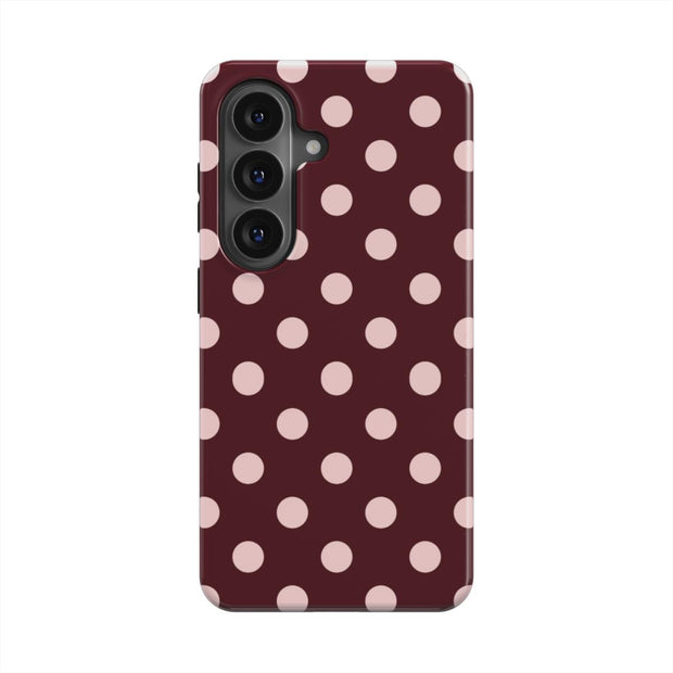 Pin-Up | Burgundy Blush Polka Dot Magnetic Samsung Galaxy Case