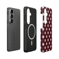 Pin-Up | Burgundy Blush Polka Dot Magnetic Samsung Galaxy Case