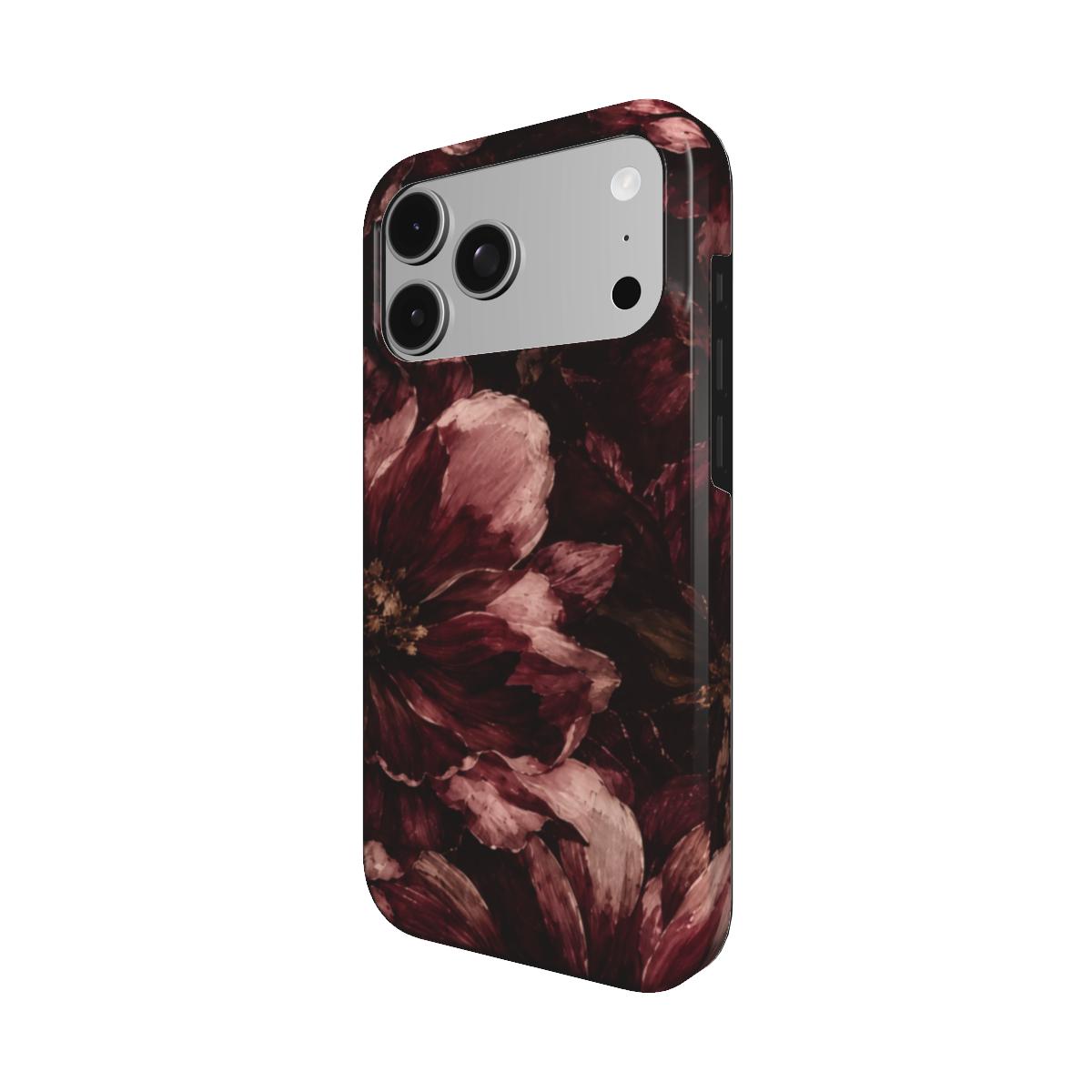 Dark Devotion | Dark Burgundy Floral MagSafe iPhone Case