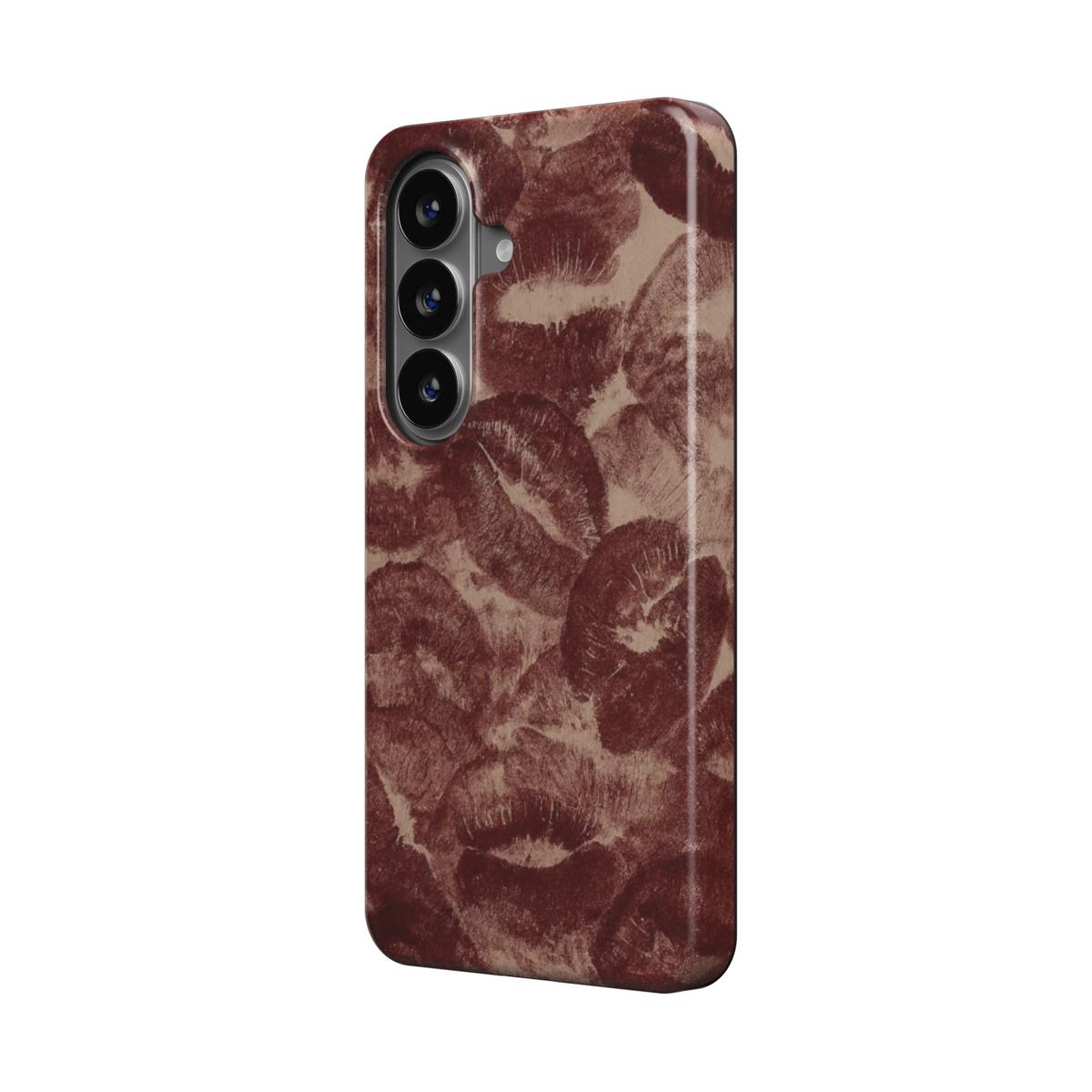 Velvet Kiss | Burgundy Lip Print Magnetic Samsung Galaxy Case