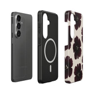 Black Dahlia | Dark Burgundy Floral Magnetic Samsung Galaxy Case