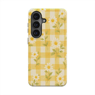 Sunlit Daisy | Yellow Gingham Floral Magnetic Samsung Galaxy Case