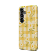 Sunlit Daisy | Yellow Gingham Floral Magnetic Samsung Galaxy Case