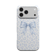 Sunday Ribbon | Powder Blue Leopard Bow MagSafe iPhone Case