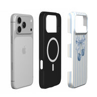 Sweet on You | Powder Blue Striped Cherry Bow MagSafe iPhone Case