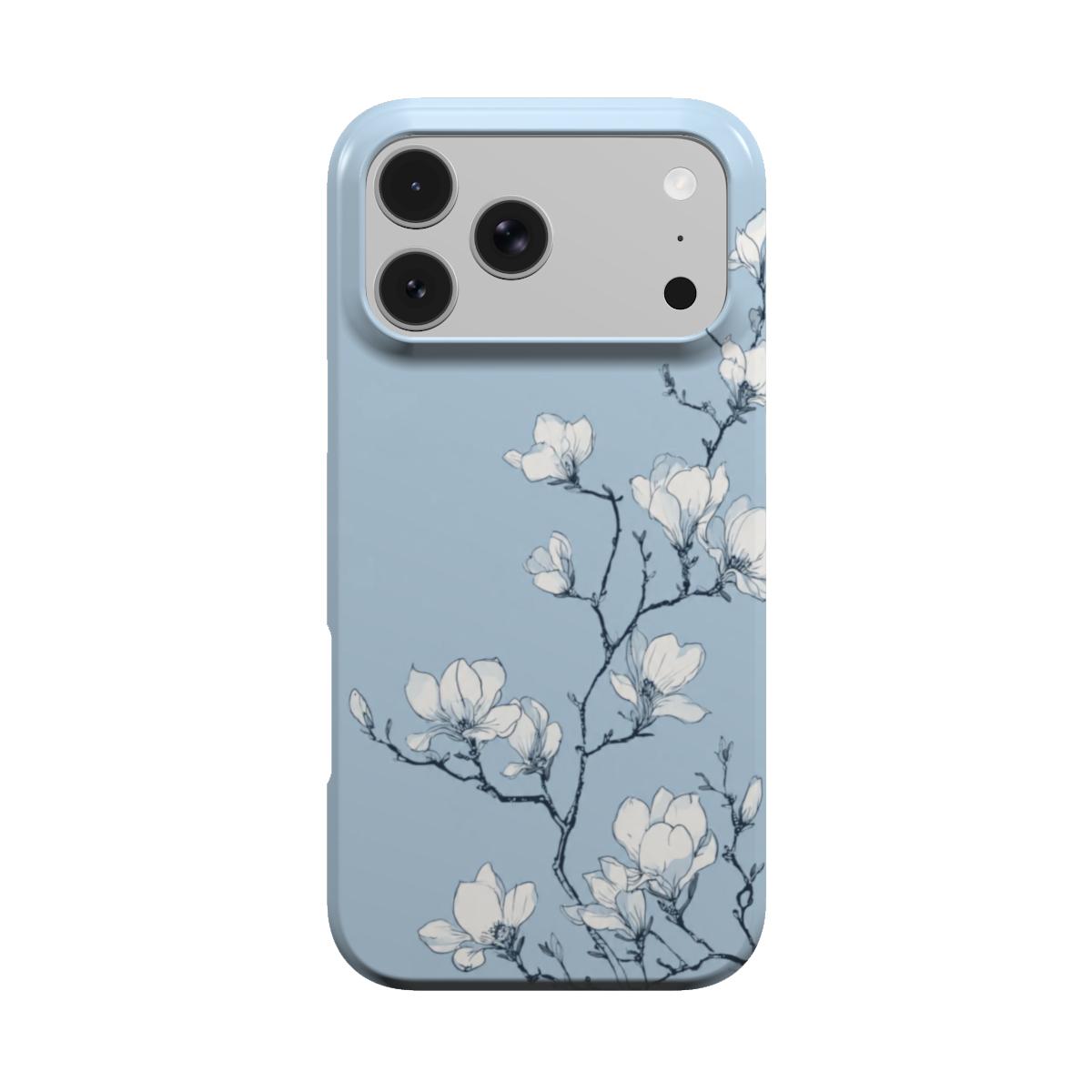 Porcelain Bloom | Powder Blue Magnolia MagSafe iPhone Case