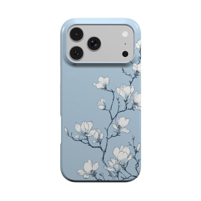 Porcelain Bloom | Powder Blue Magnolia MagSafe iPhone Case