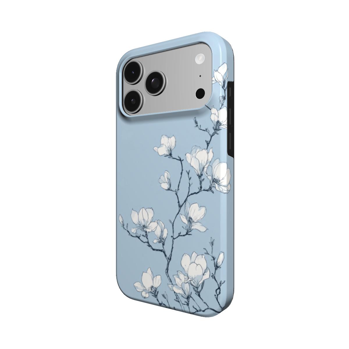 Porcelain Bloom | Powder Blue Magnolia MagSafe iPhone Case